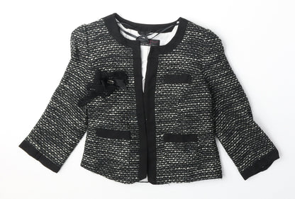 New Look Womens Black Acrylic Jacket Blazer Size 10