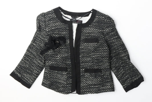 New Look Womens Black Acrylic Jacket Blazer Size 10