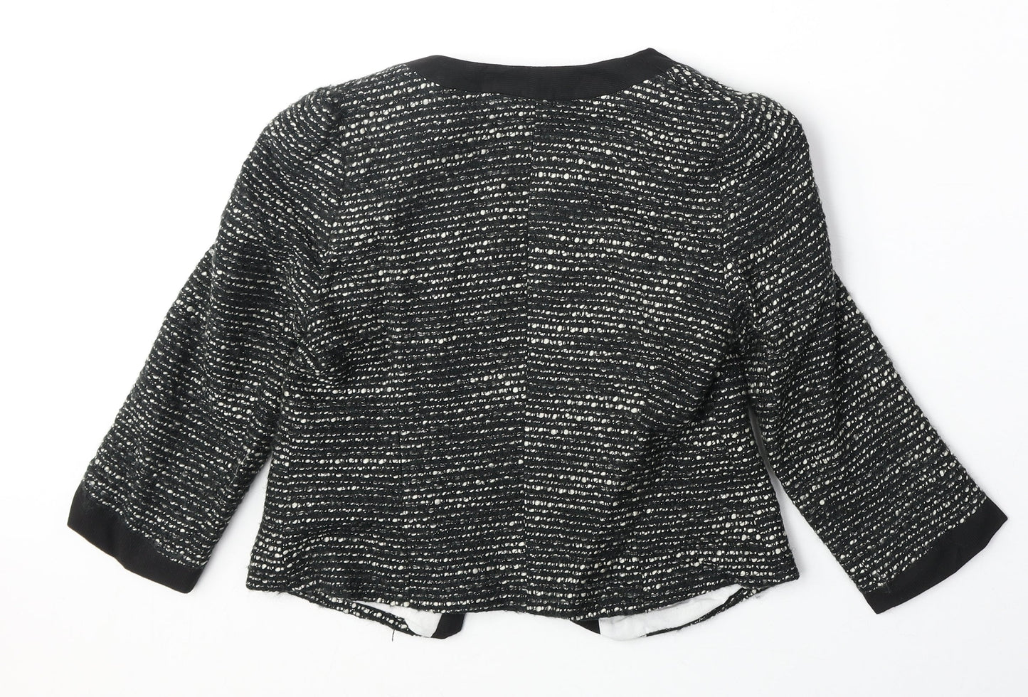 New Look Womens Black Acrylic Jacket Blazer Size 10