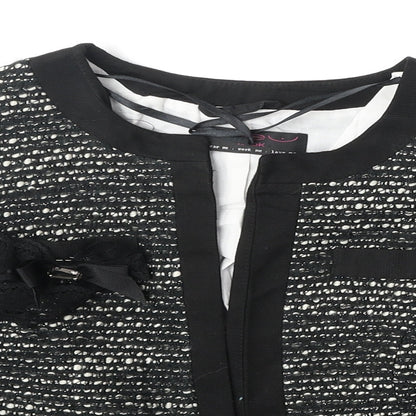 New Look Womens Black Acrylic Jacket Blazer Size 10