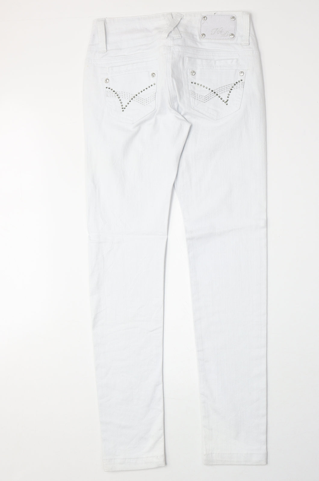House of Denim Womens White Cotton Straight Jeans Size 10 Regular Zip