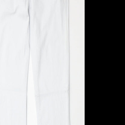 House of Denim Womens White Cotton Straight Jeans Size 10 Regular Zip