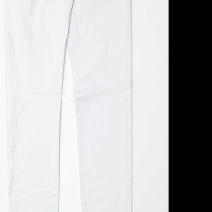 House of Denim Womens White Cotton Straight Jeans Size 10 Regular Zip