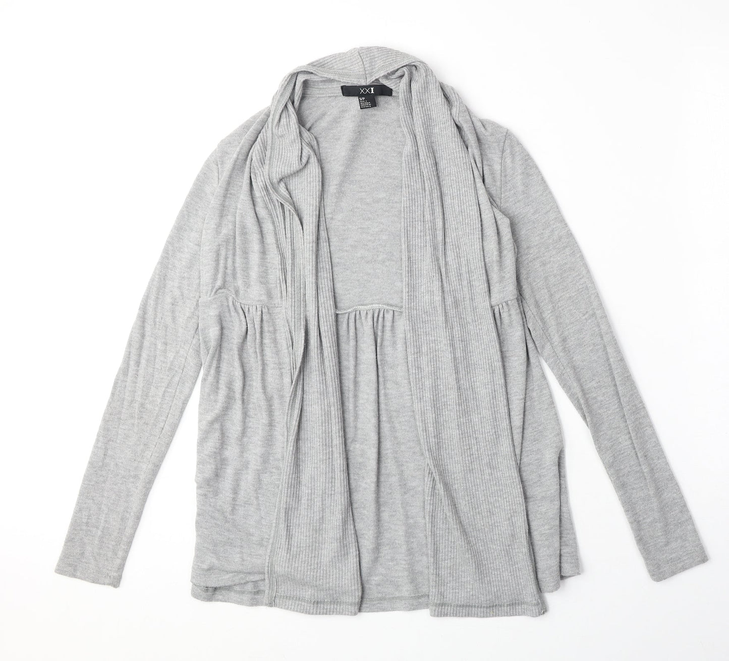XXI Womens Grey V-Neck Polyester Cardigan Jumper Size S