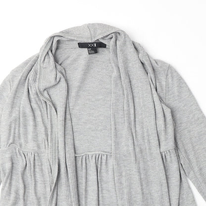 XXI Womens Grey V-Neck Polyester Cardigan Jumper Size S