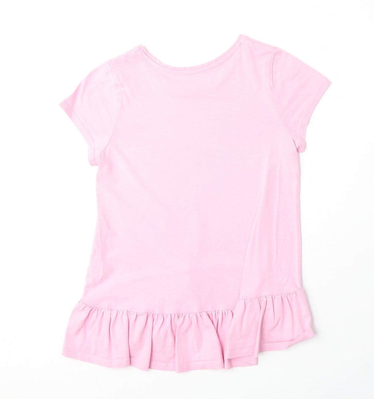 Cynthia Rowley Girls Pink Polyester Basic T-Shirt Size 7-8 Years Round Neck Pullover