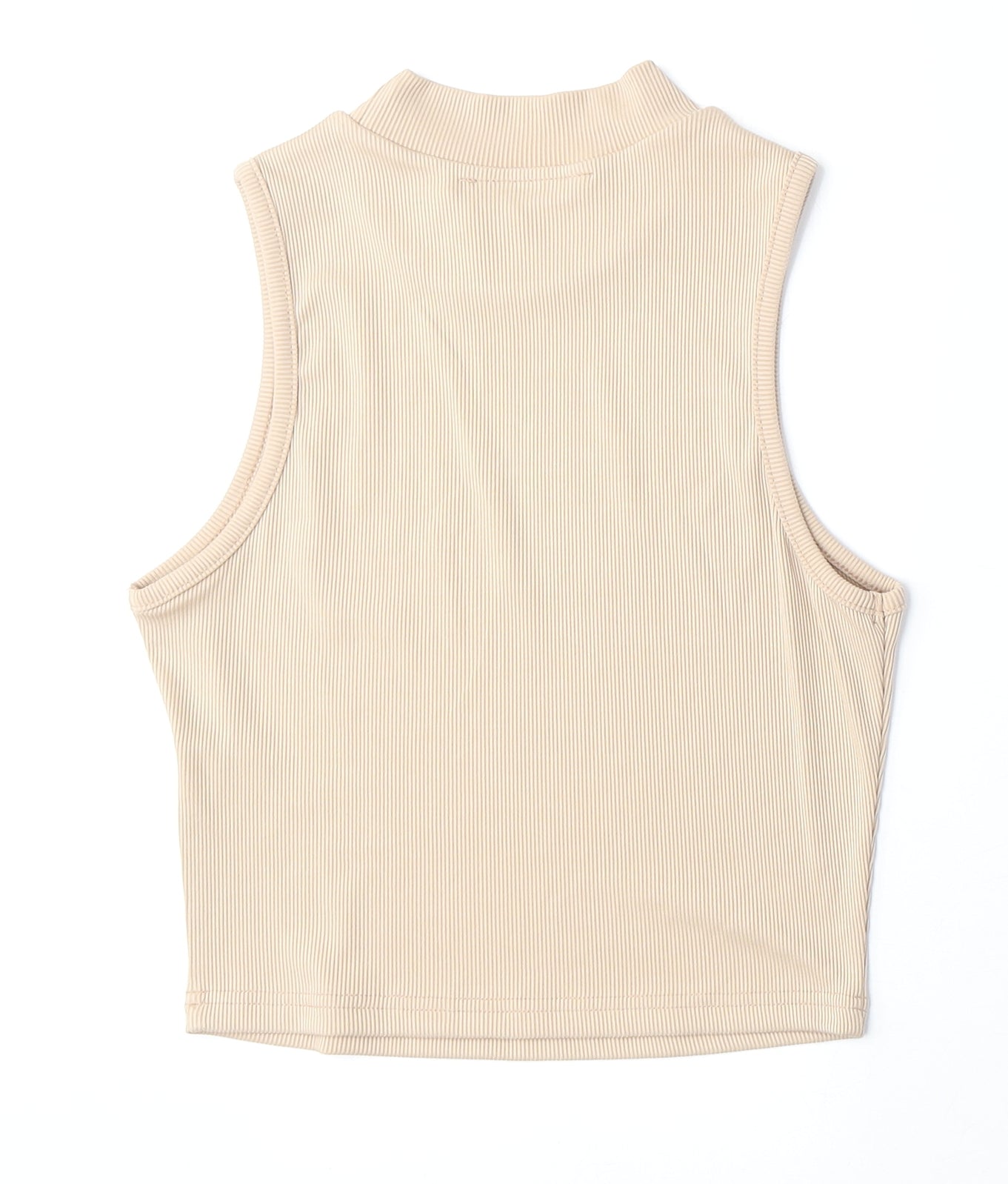 SheIn Womens Beige Polyester Basic Blouse Size XS Mock Neck - Ribbed