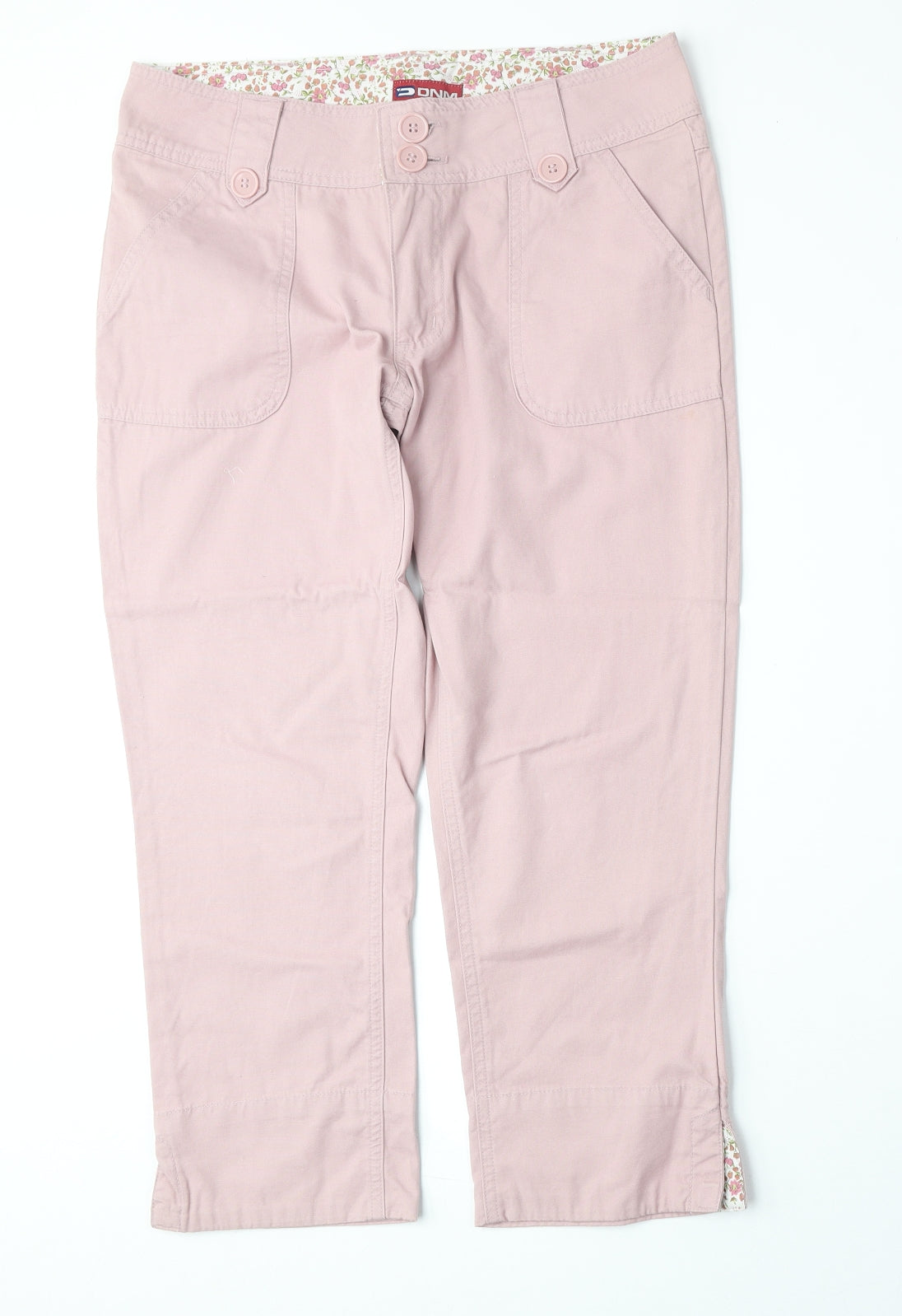 DNM Womens Pink Cotton Chino Trousers Size 10 Regular Zip