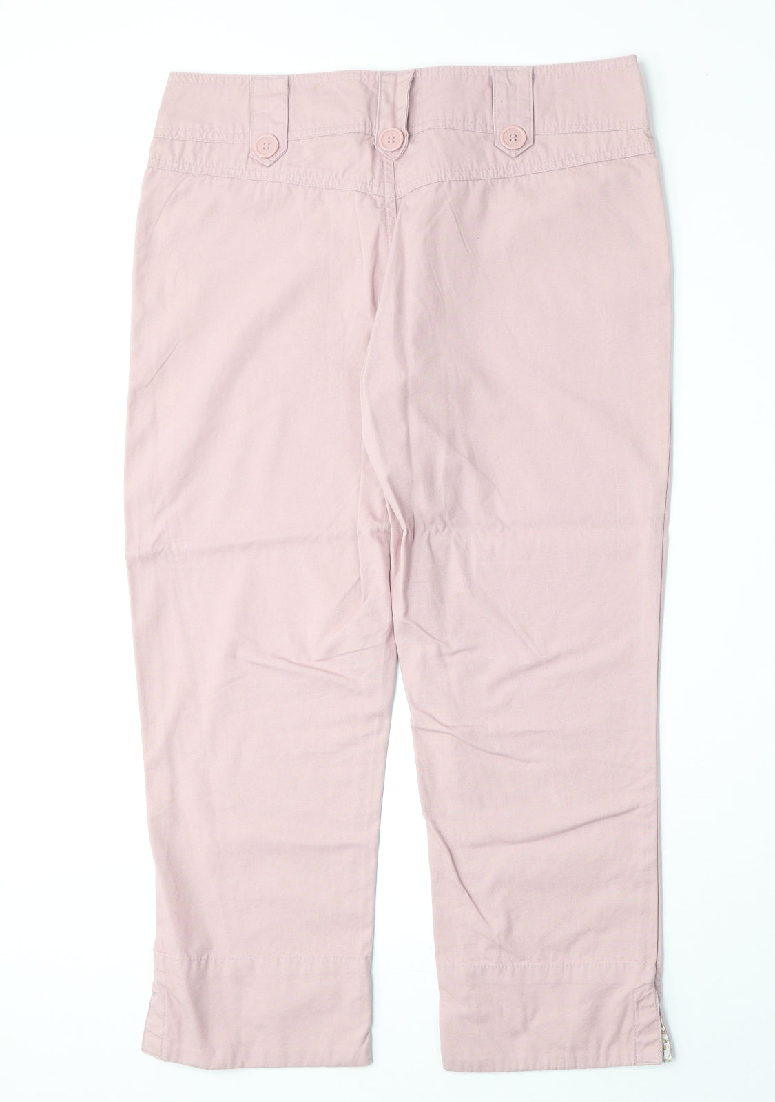 DNM Womens Pink Cotton Chino Trousers Size 10 Regular Zip