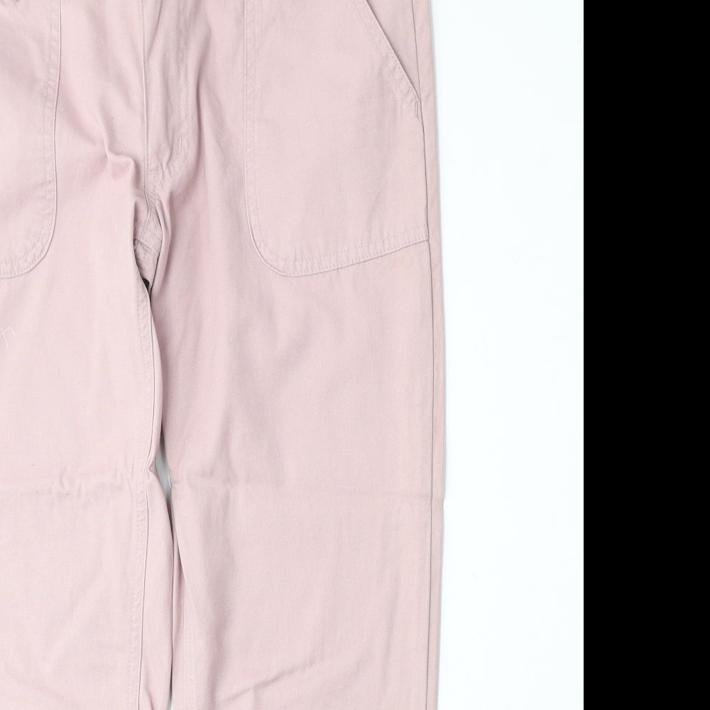 DNM Womens Pink Cotton Chino Trousers Size 10 Regular Zip