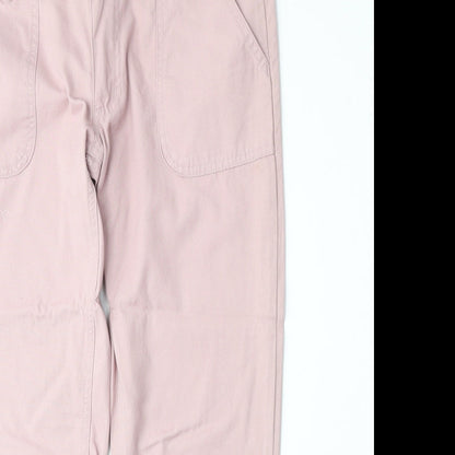 DNM Womens Pink Cotton Chino Trousers Size 10 Regular Zip
