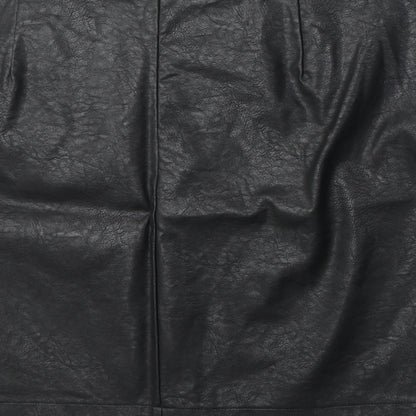 Boohoo Womens Black Polyurethane A-Line Skirt Size 20 Zip