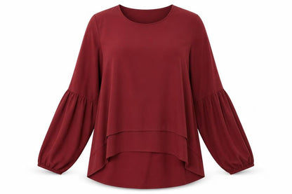 Womens UK Size XL Zanzea Red Basic Blouse