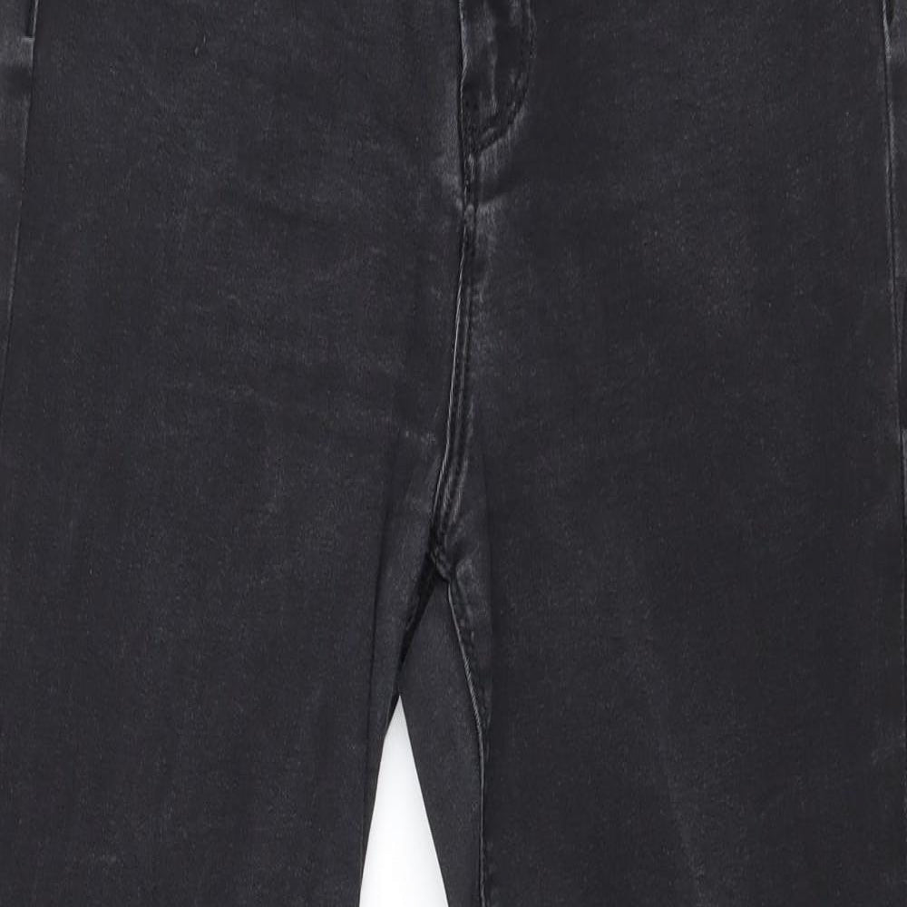 ASOS Womens Black Cotton Straight Jeans Size 30 in Regular Zip