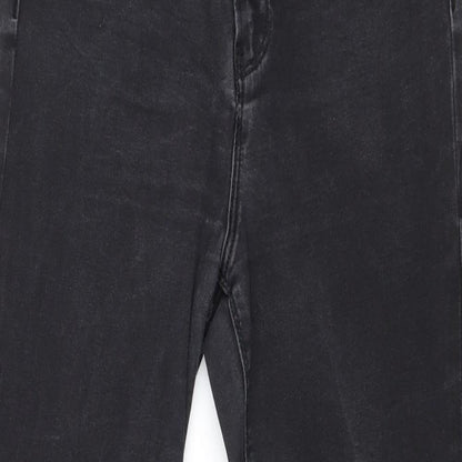 ASOS Womens Black Cotton Straight Jeans Size 30 in Regular Zip