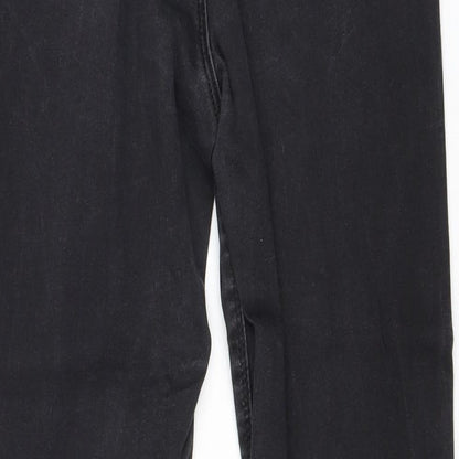 ASOS Womens Black Cotton Straight Jeans Size 30 in Regular Zip