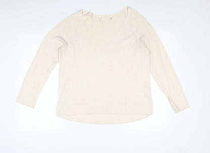 Womens UK Size L Zara Beige Pullover Jumper