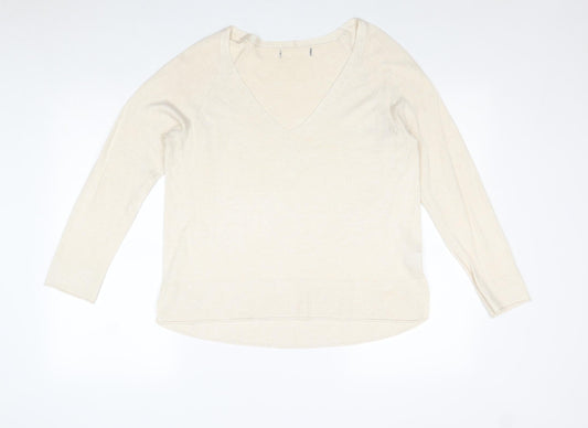 Womens UK Size L Zara Beige Pullover Jumper