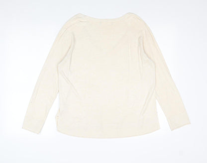 Womens UK Size L Zara Beige Pullover Jumper