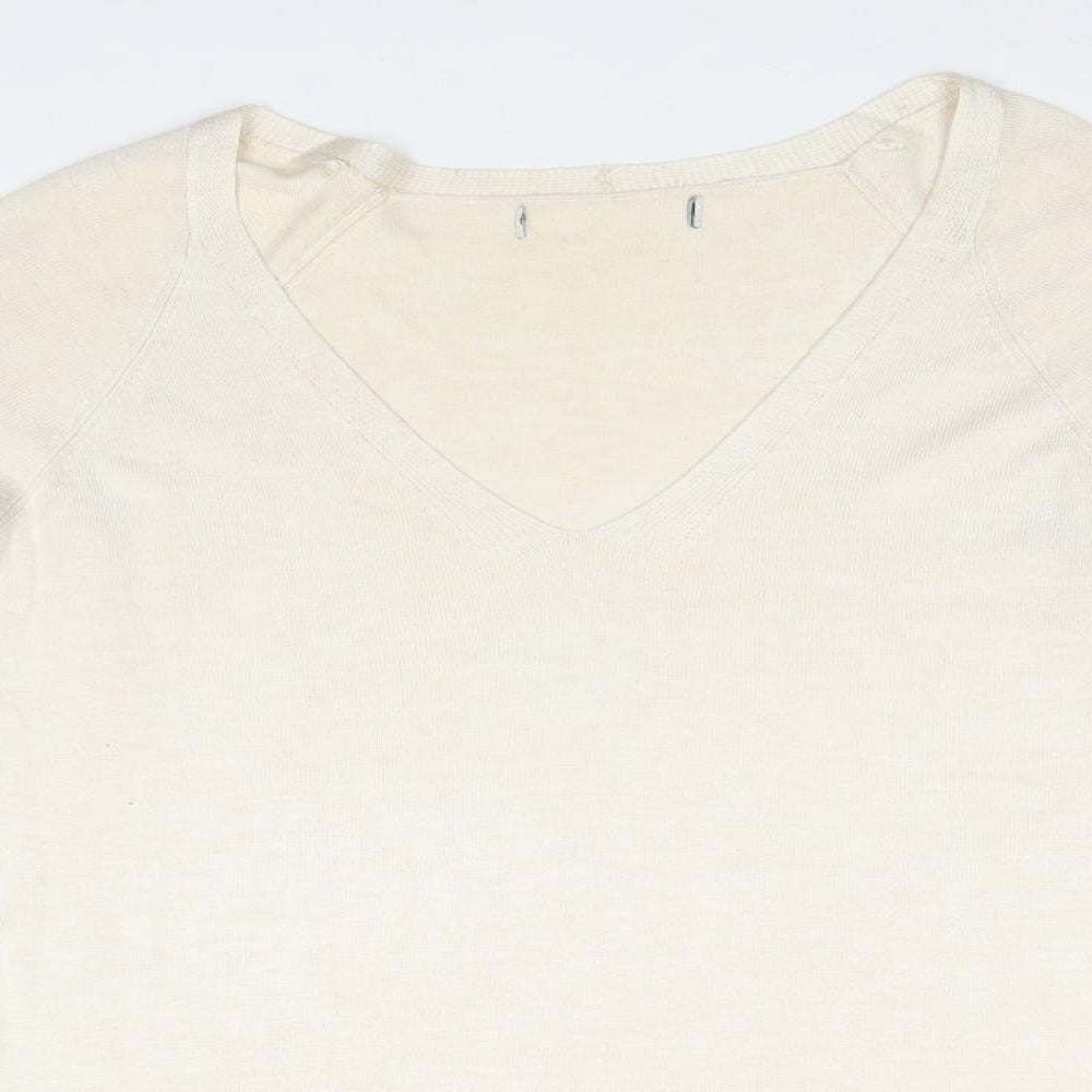 Womens UK Size L Zara Beige Pullover Jumper