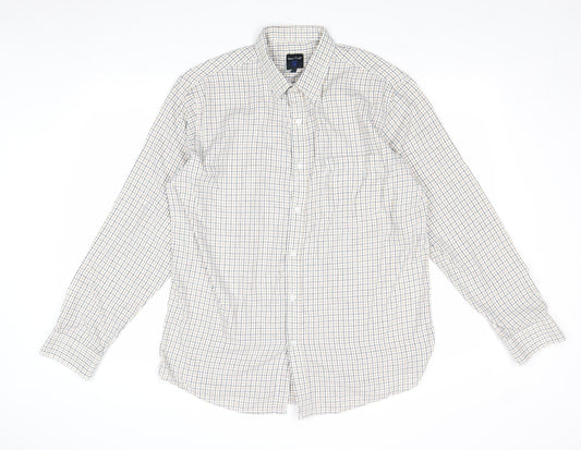Mens UK Size L EWM Beige  Button-Up Long Sleeve Casual Shirt