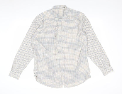 Mens UK Size L EWM Beige  Button-Up Long Sleeve Casual Shirt
