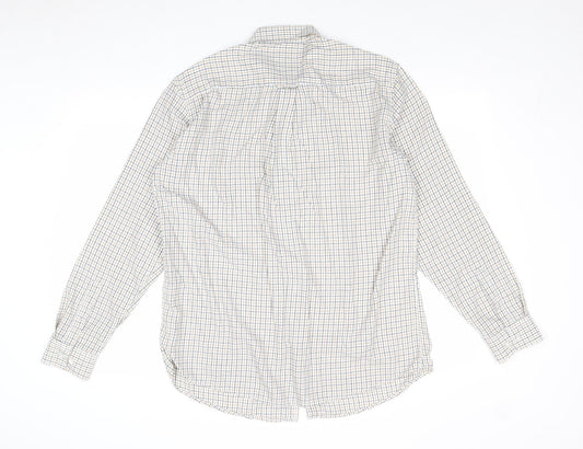 Mens UK Size L EWM Beige  Button-Up Long Sleeve Casual Shirt