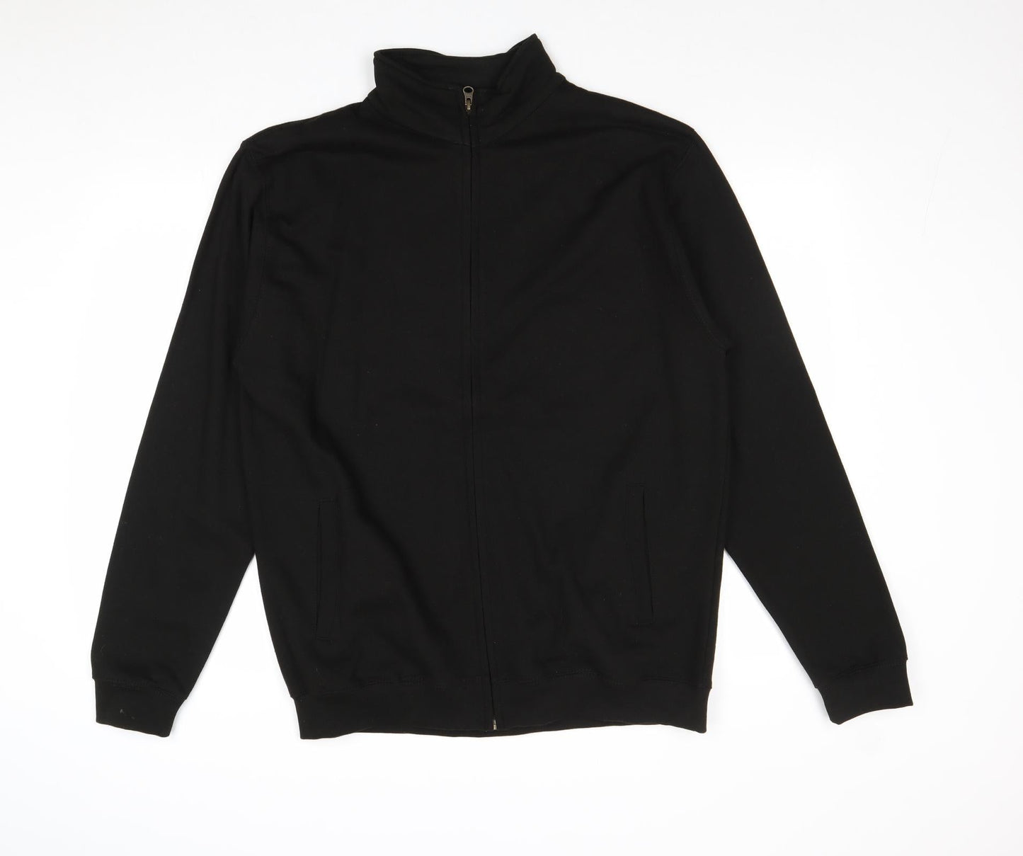 Mens UK Size L Just Hoods Black Full Zip Sweatshirt