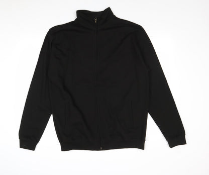 Mens UK Size L Just Hoods Black Full Zip Sweatshirt