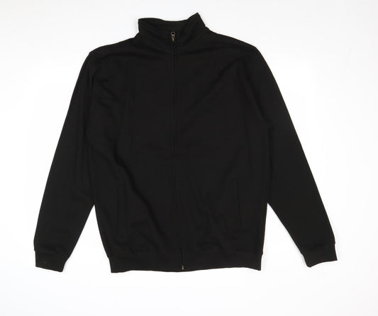 Mens UK Size L Just Hoods Black Full Zip Sweatshirt