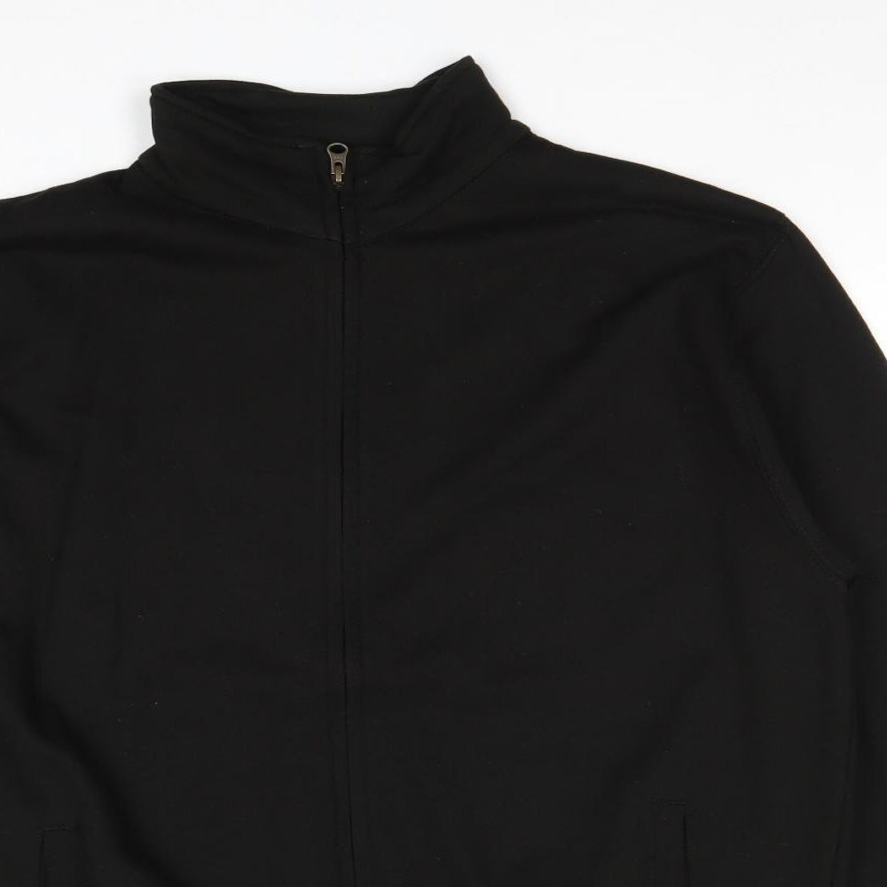 Mens UK Size L Just Hoods Black Full Zip Sweatshirt