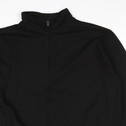 Mens UK Size L Just Hoods Black Full Zip Sweatshirt