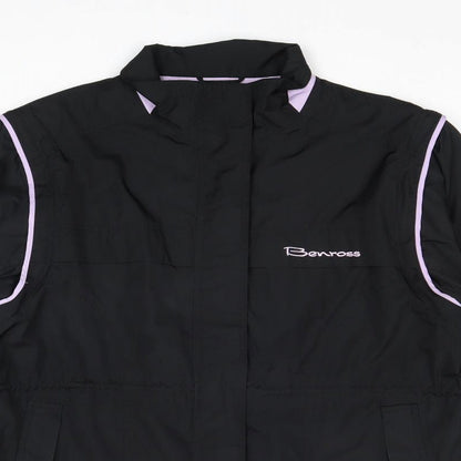 Benross Womens Black Windbreaker Jacket Size 12 Zip