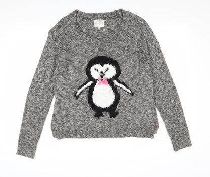 Womens UK Size 8 New Look Grey Pullover Jumper