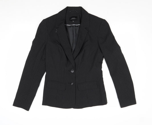Papaya Womens Black Striped Polyester Jacket Suit Jacket Size 10
