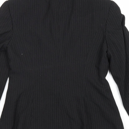 Papaya Womens Black Striped Polyester Jacket Suit Jacket Size 10