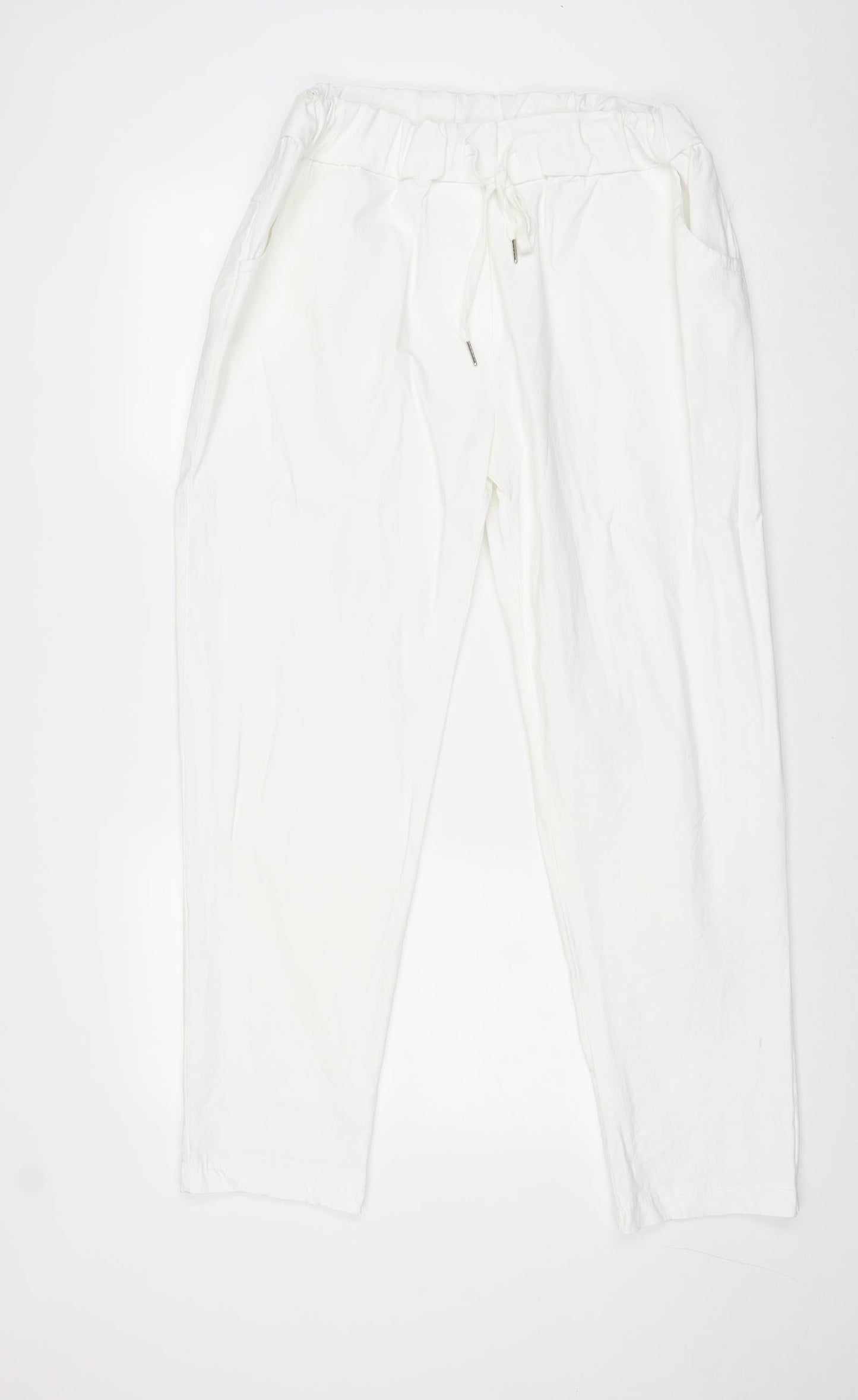 Womens UK Size 3XL Preworn Regular Fit  White Trousers