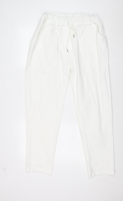 Womens UK Size 3XL Preworn Regular Fit  White Trousers