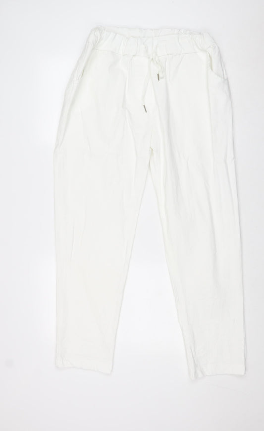 Womens UK Size 3XL Preworn Regular Fit  White Trousers