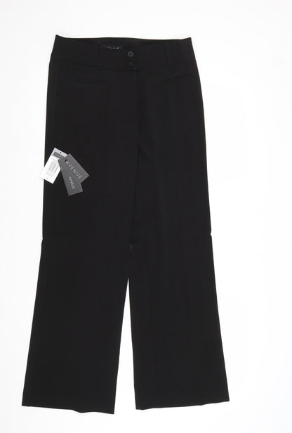 Avenue Womens Black Polyester Trousers Size 10 Regular Zip