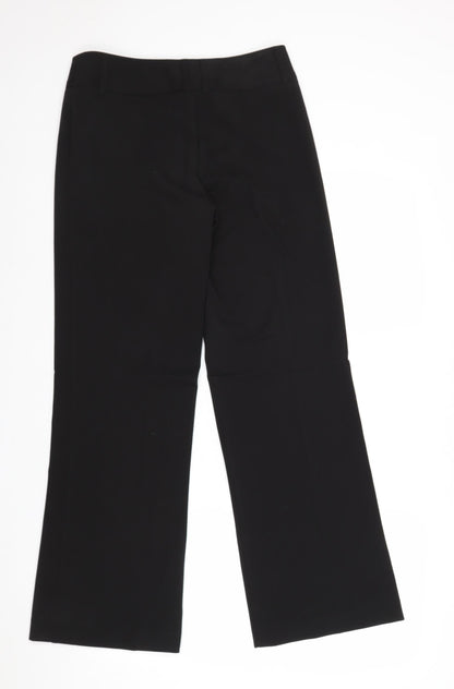 Avenue Womens Black Polyester Trousers Size 10 Regular Zip