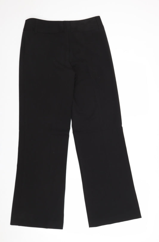 Avenue Womens Black Polyester Trousers Size 10 Regular Zip