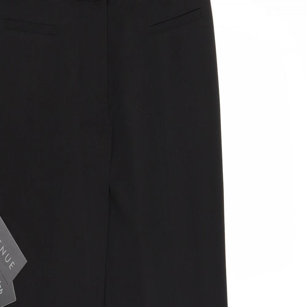Avenue Womens Black Polyester Trousers Size 10 Regular Zip