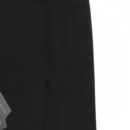 Avenue Womens Black Polyester Trousers Size 10 Regular Zip