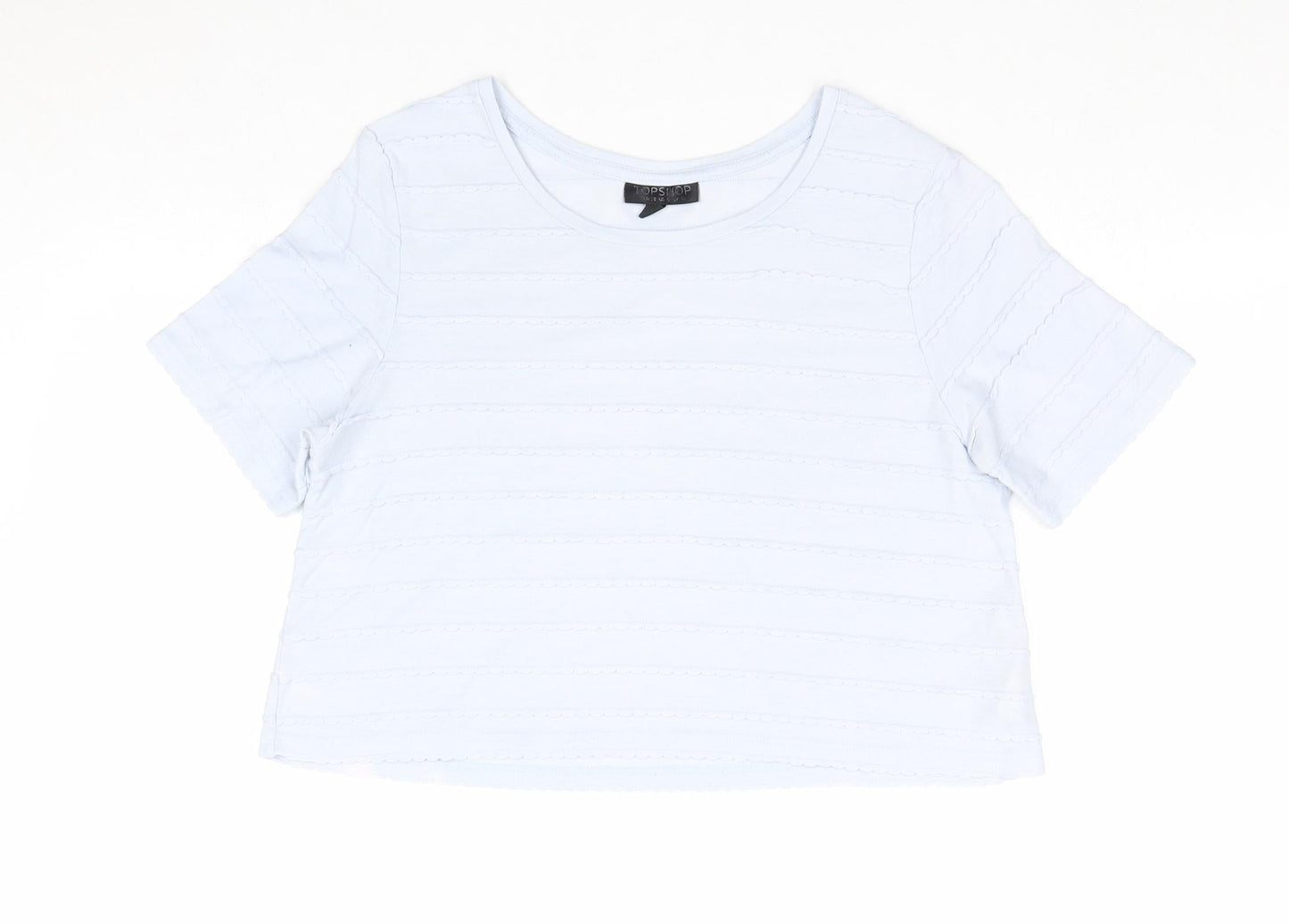 Womens UK Size 10 Topshop Blue Basic T-Shirt