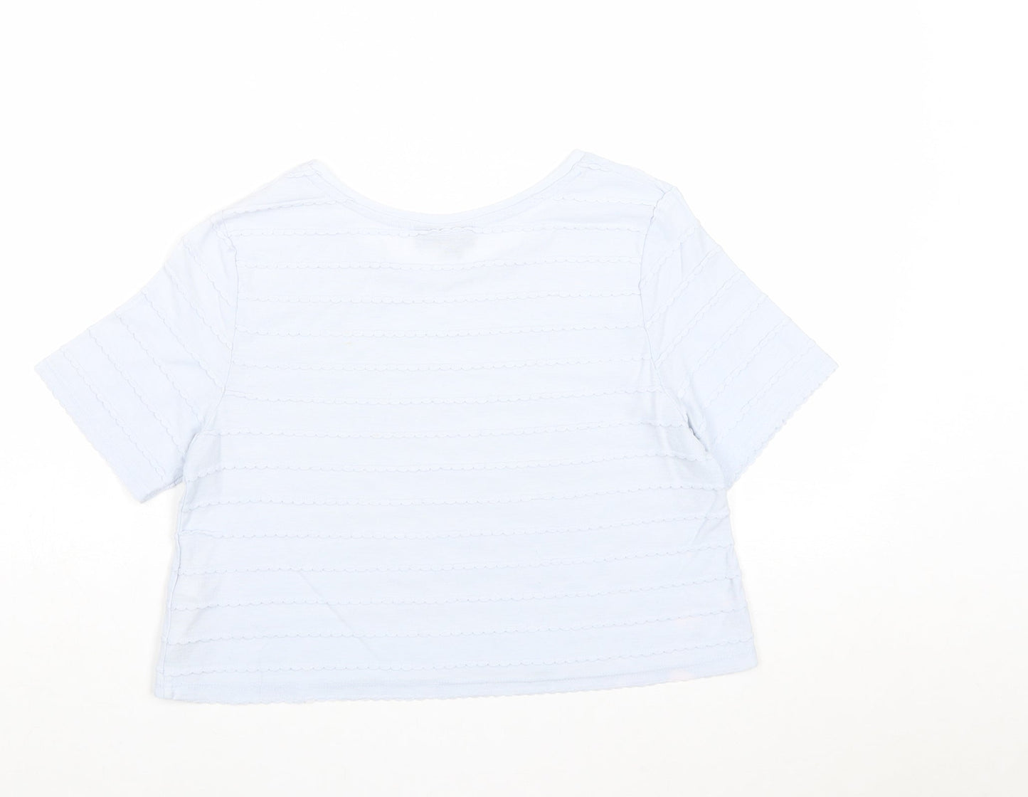 Womens UK Size 10 Topshop Blue Basic T-Shirt