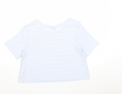 Womens UK Size 10 Topshop Blue Basic T-Shirt
