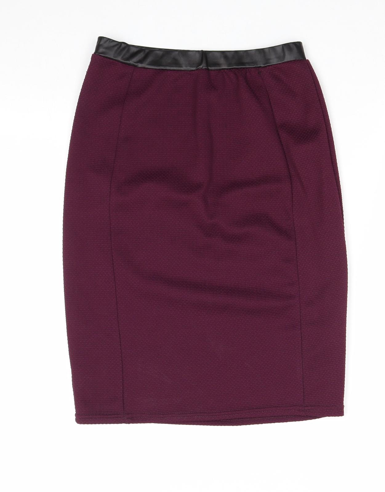 Atmosphere Womens Purple Polyester A-Line Skirt Size 8