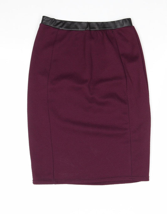 Atmosphere Womens Purple Polyester A-Line Skirt Size 8