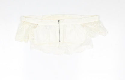 Womens UK Size 6 Topshop Ivory Cropped Tank